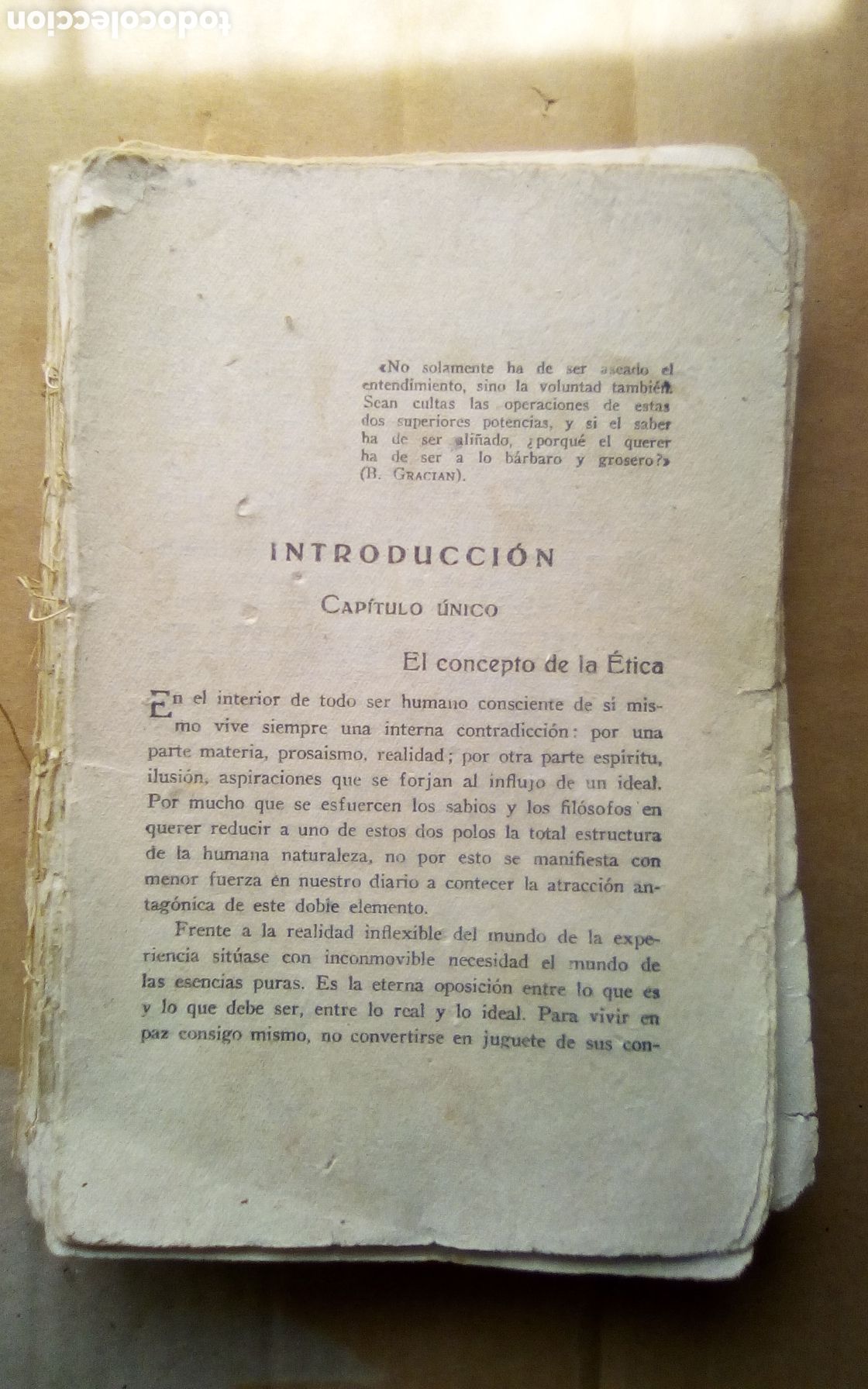 Second hand books: Libro sobre &eacute;tica, moral y valores. Sin tapas, falta primeras hojas donde pone el autor y editor.