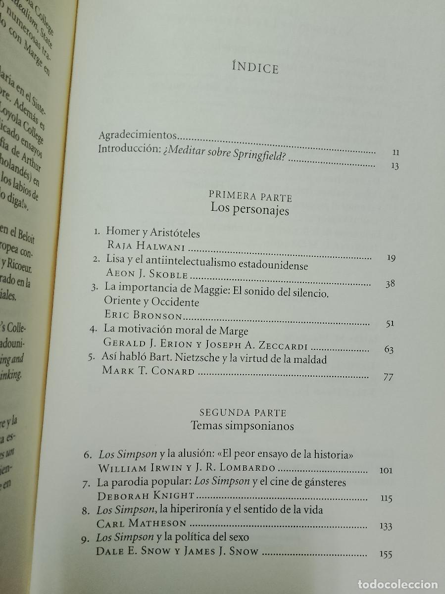 Libros de segunda mano: VV.AA.: Los Simpson y la filosof&iacute;a (C&iacute;rculo de Lectores. 2010) - Foto 4