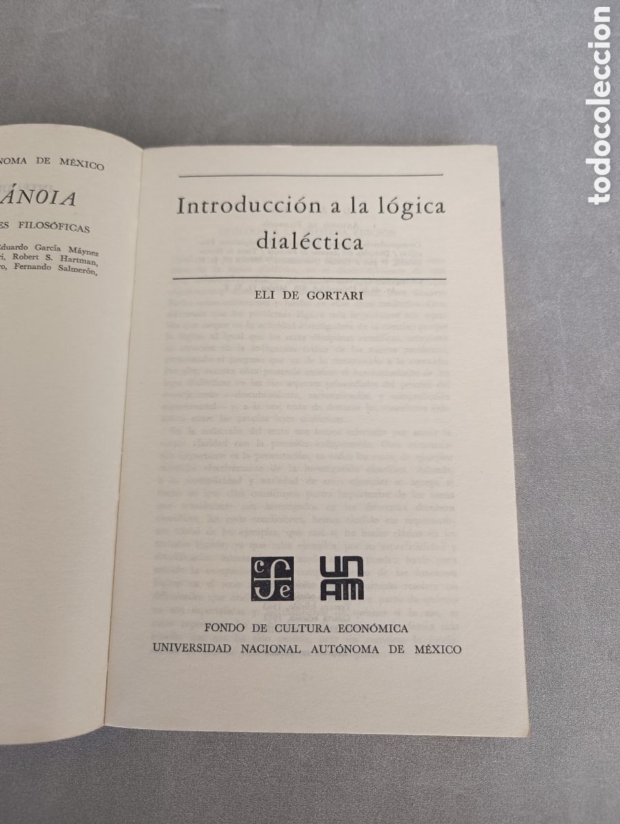 Libros de segunda mano: Introducci&oacute;n a la l&oacute;gica dial&eacute;ctica. Eli de Gortari. - Foto 3