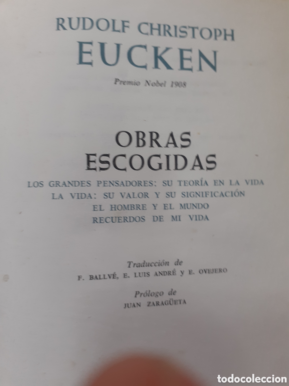 Libros de segunda mano: R. C. Eucken. Obras escogidas. - Foto 2