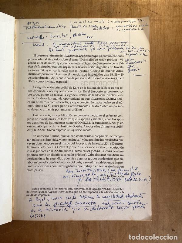 Libros de segunda mano: Cuadernos de Etica 7 - Maliandi, Ricardo - Foto 2