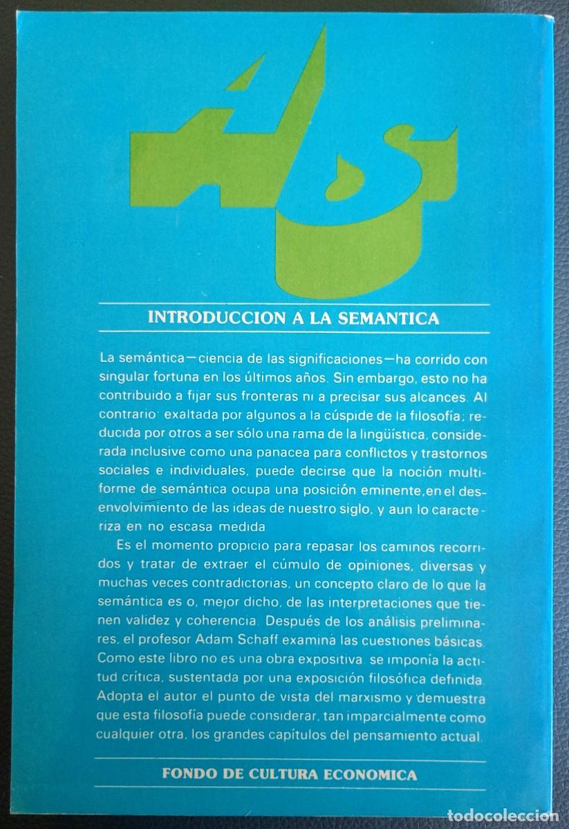 Libros de segunda mano: Adam Schaff . Introducci&oacute;n a la sem&aacute;ntica - Foto 2