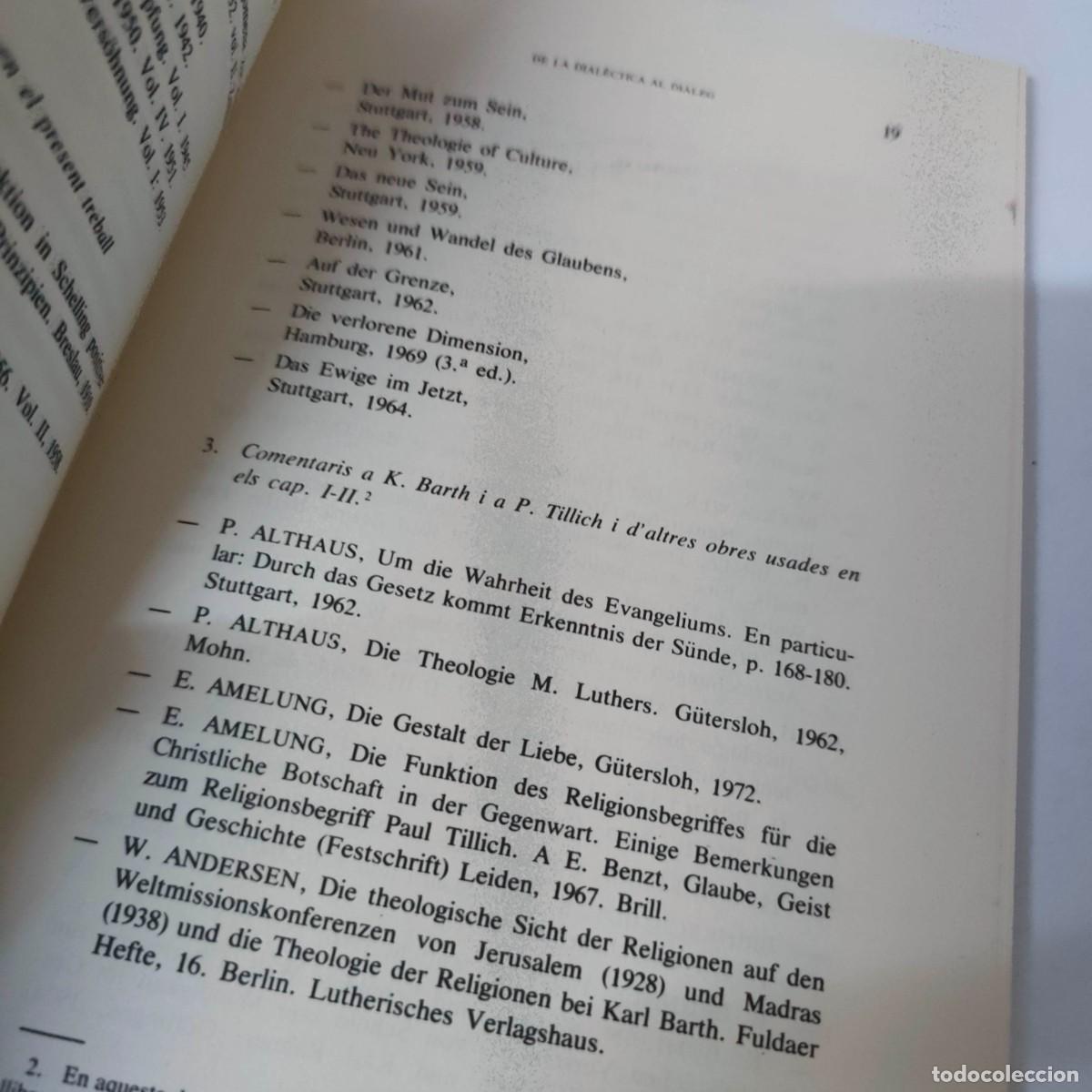 Libros de segunda mano: DE LA DIEALECTICA AL DIALEG EL CONCEPTE DE RELIGIO DE KARL BARTH - Foto 5