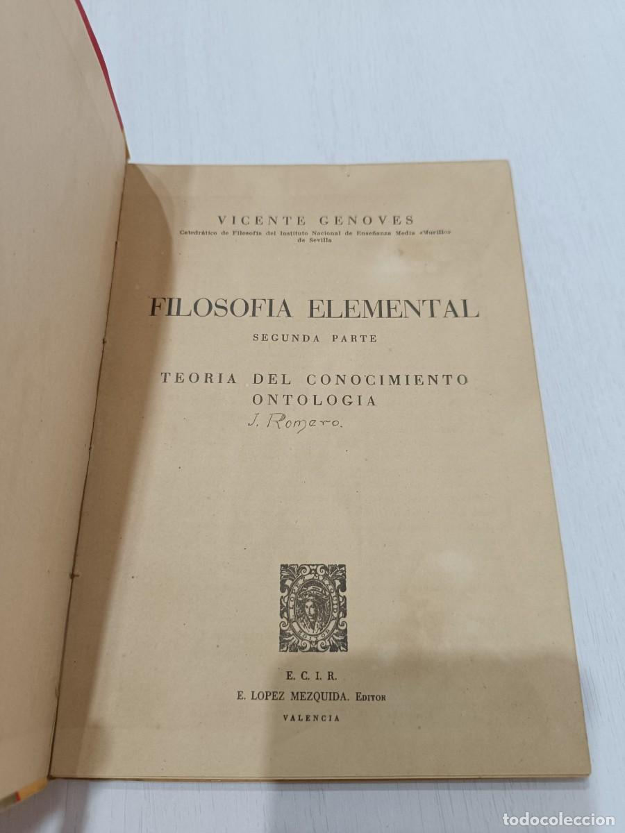 Libros de segunda mano: filosofia elemental. V. GENOVES - Foto 2