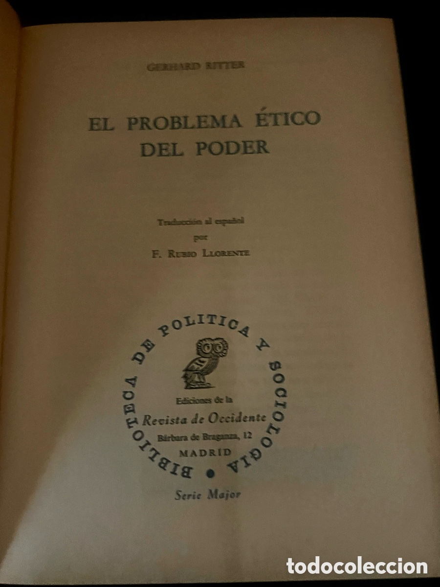 Libros de segunda mano: El problema &eacute;tico del poder. Gerhard Ritter. Revista de occidente . - Foto 3