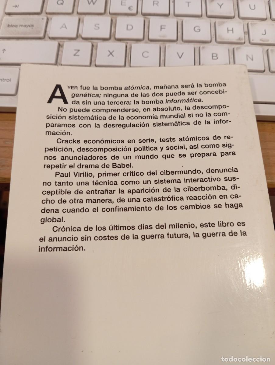Libros de segunda mano: La bomba inform&aacute;tica. Paul Virilio - Foto 3