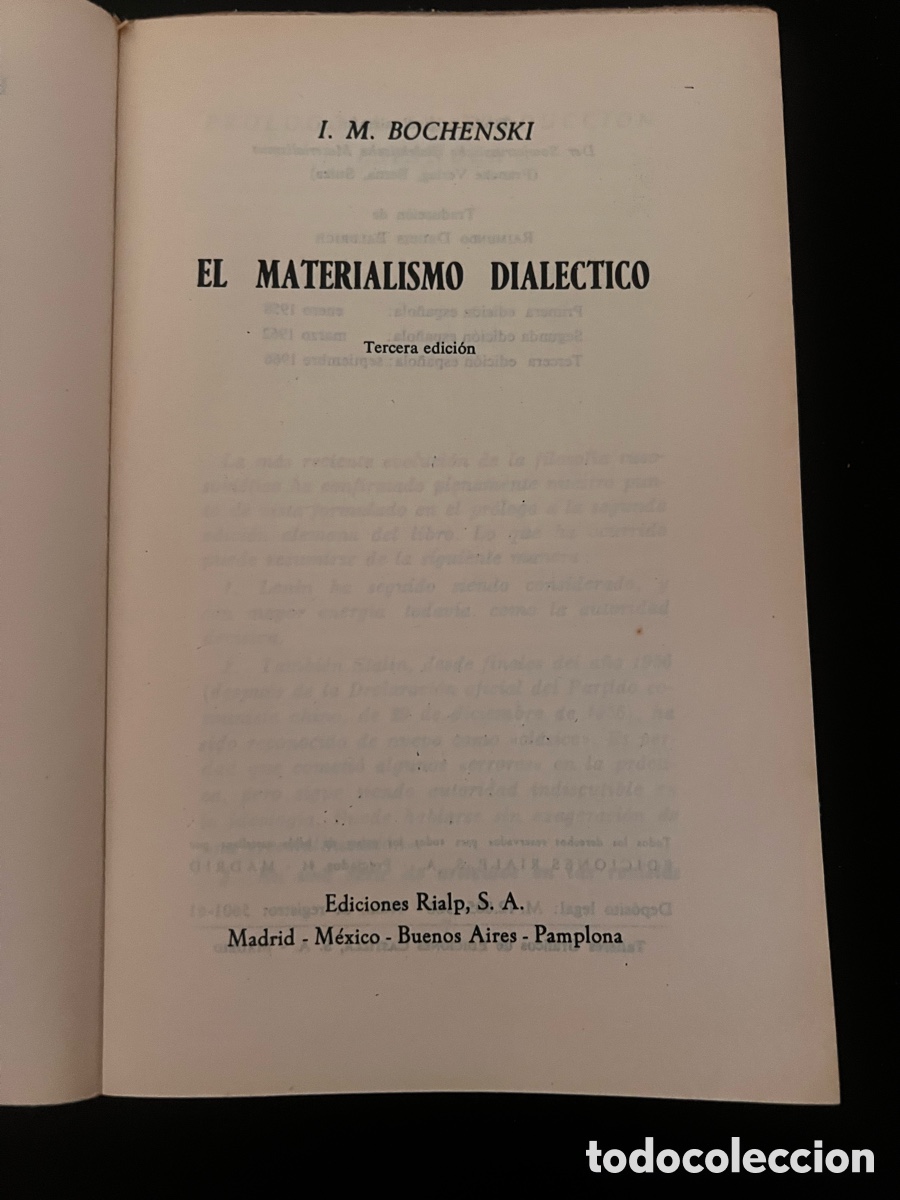 Libros de segunda mano: El materialismo dial&eacute;ctico. I. M. Bochenski - Foto 2
