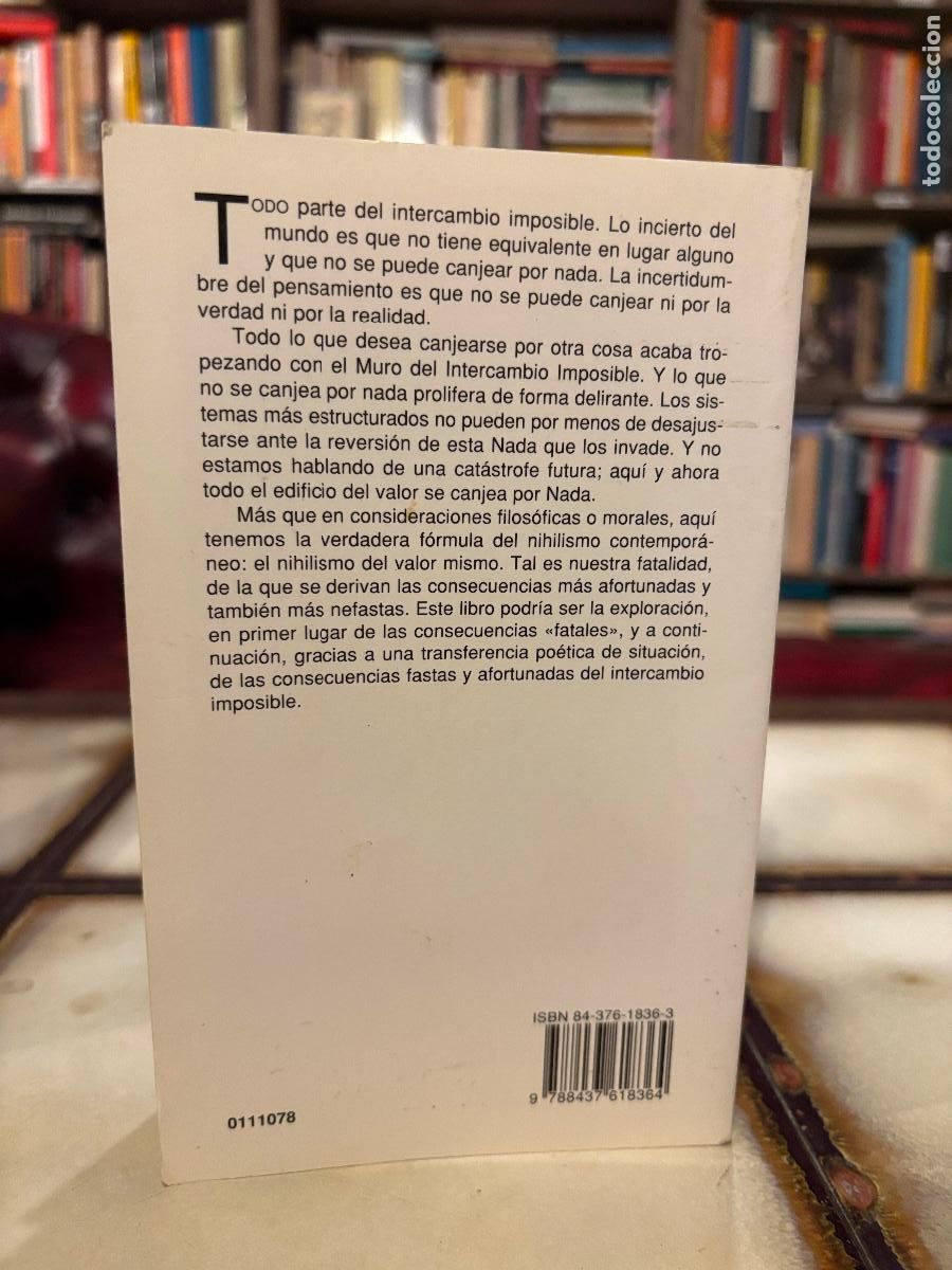 Libros de segunda mano: El intercambio imposible. Jean Baudrillard. - Foto 2