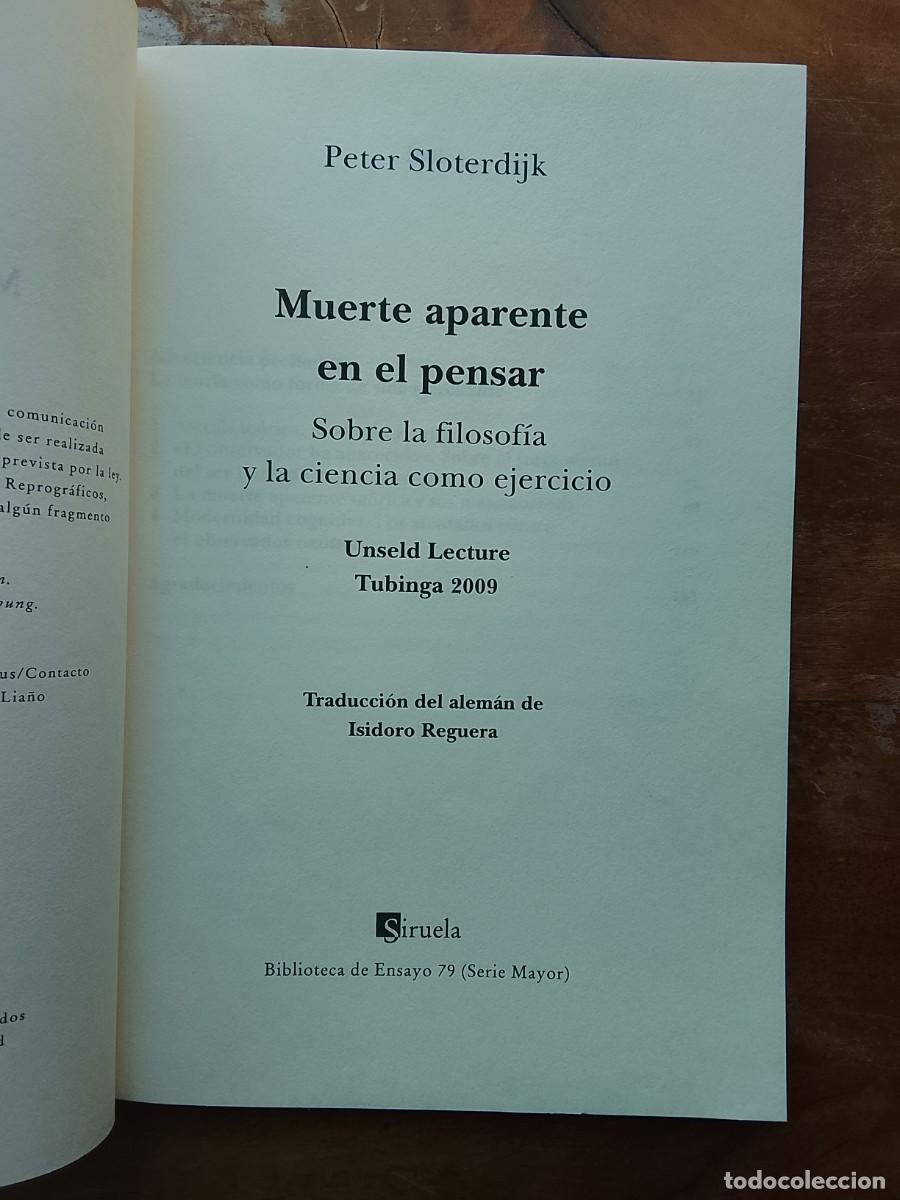 Libros de segunda mano: Muerte aparente en el pensar, Peter Sloterdijk - Foto 3