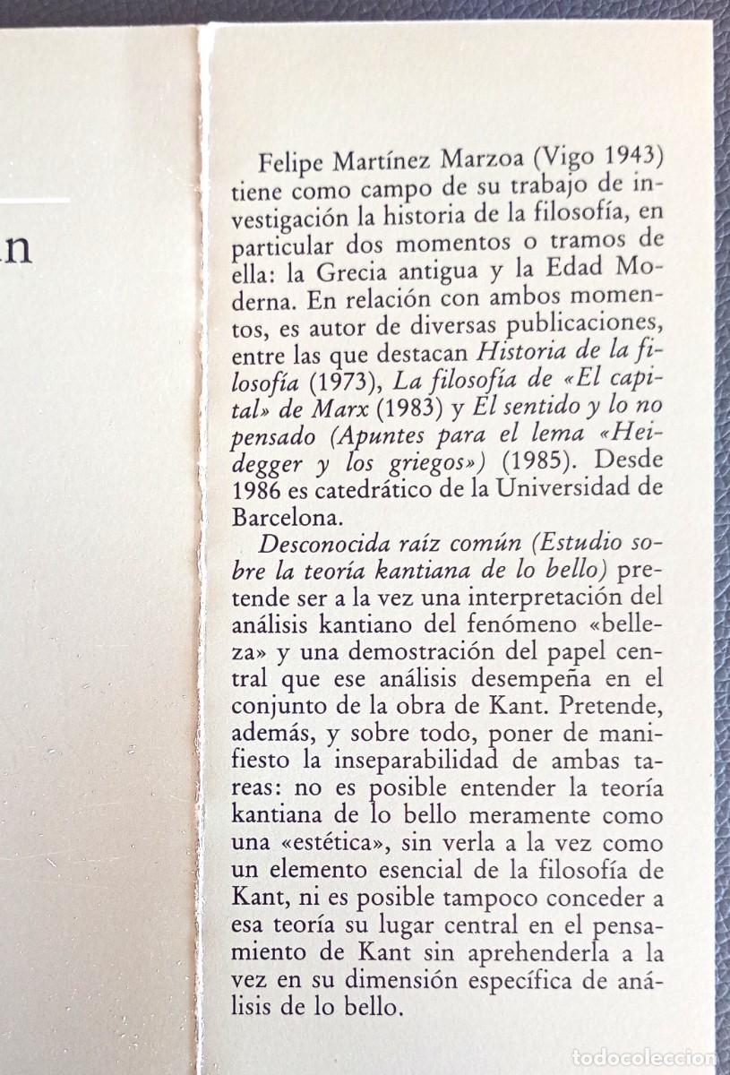 Libros de segunda mano: Felipe Mart&iacute;nez Marzoa . Desconocida ra&iacute;z com&uacute;n - Foto 2