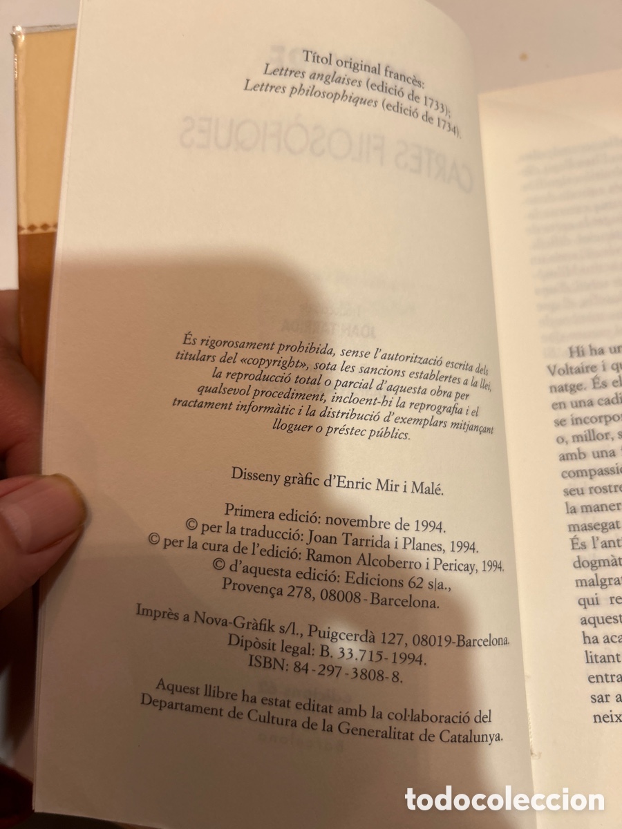 Libros de segunda mano: Voltaire. Cartes filos&ograve;fiques. C4 - Foto 4