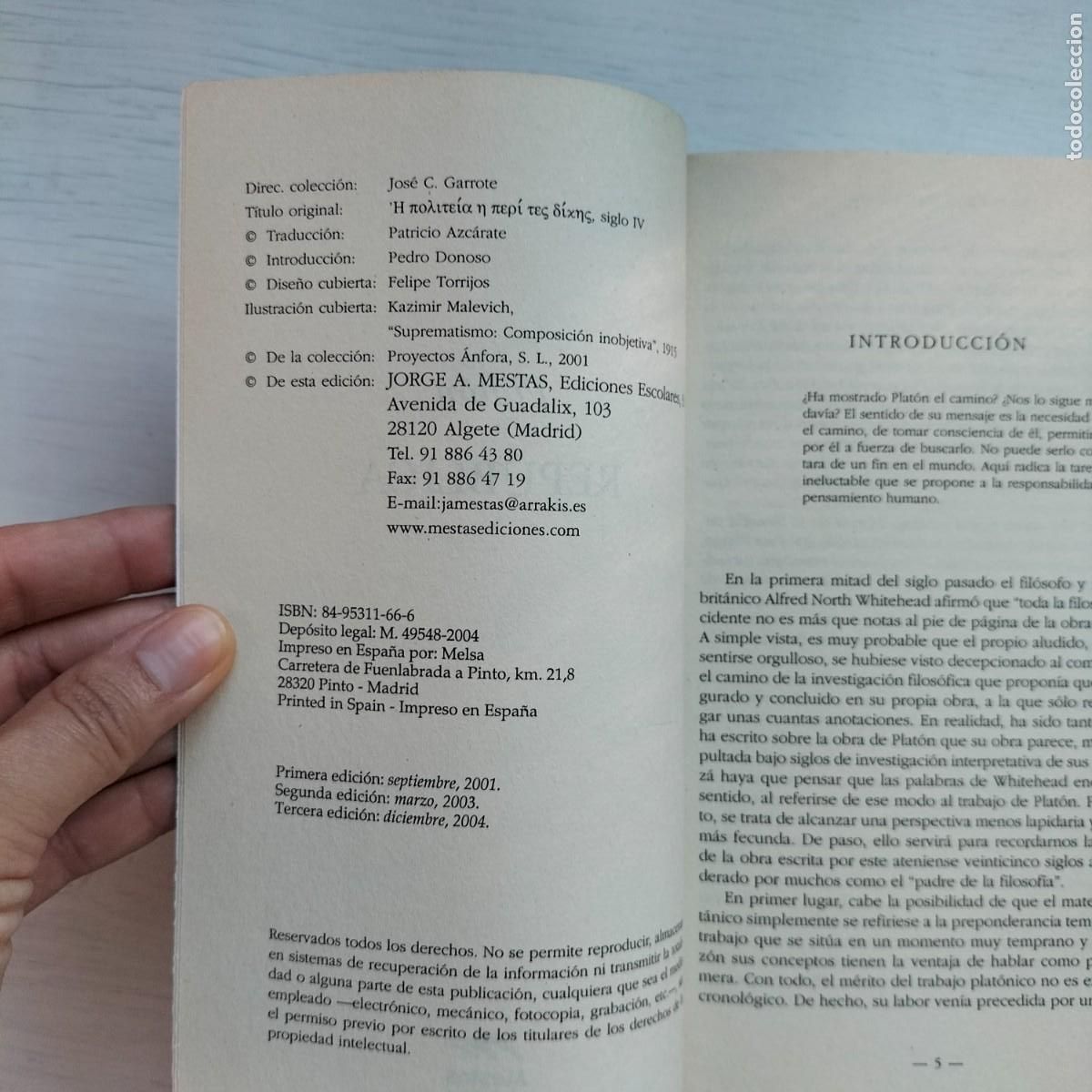 Libros de segunda mano: Rep&uacute;blica - Plat&oacute;n. Mestas - Foto 4