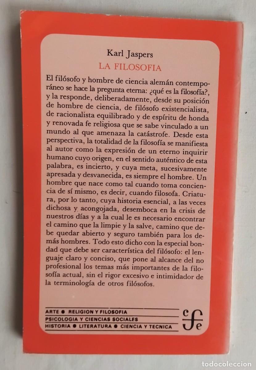 Libros de segunda mano: Karl Jaspers LA FILOSOFIA - Foto 2