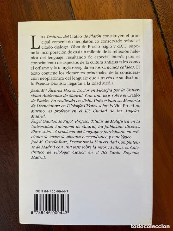 Libros de segunda mano: LECTURAS DEL CR&Aacute;TILO DE PLAT&Oacute;N - Foto 3