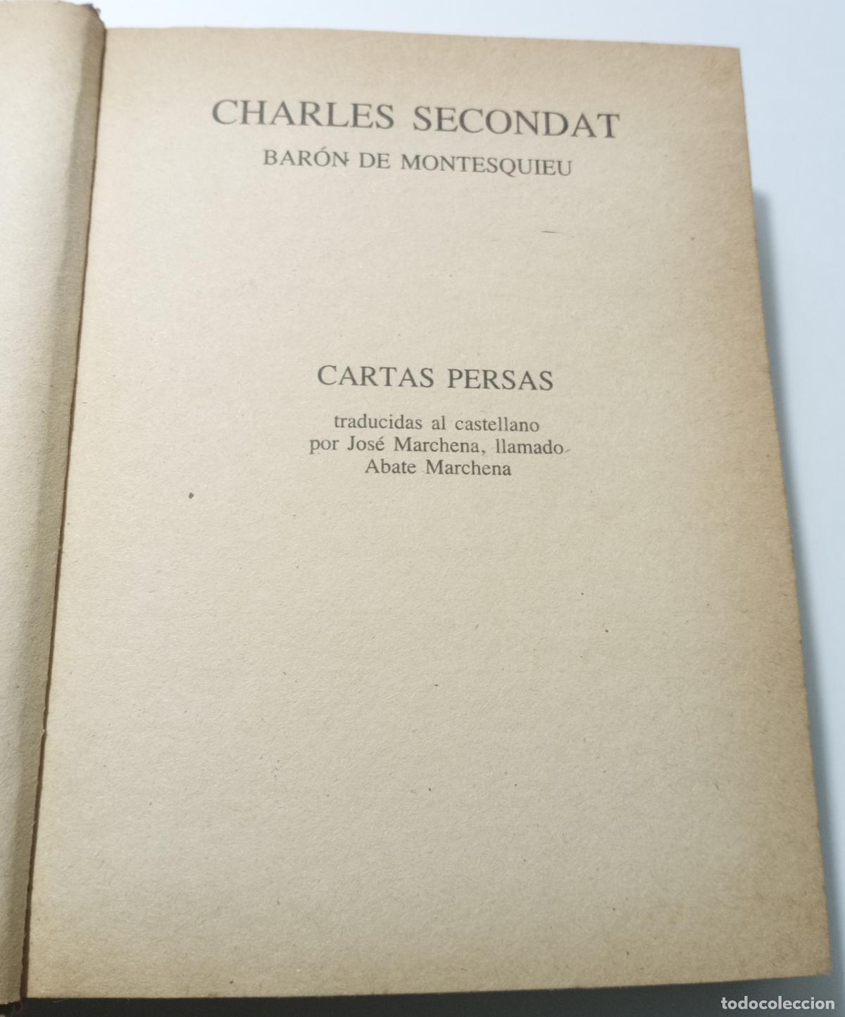 Libros de segunda mano: Cartas persas - Secondat, Charles - Foto 1