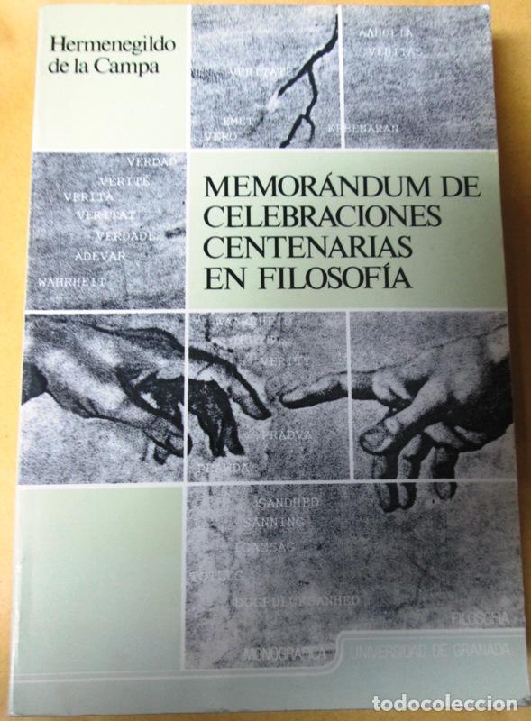 Second hand books: CAMPA, Hermenegildo de la - MEMORANDUM DE CELEBRACIONES CENTENARIAS EN FILOSOFIA