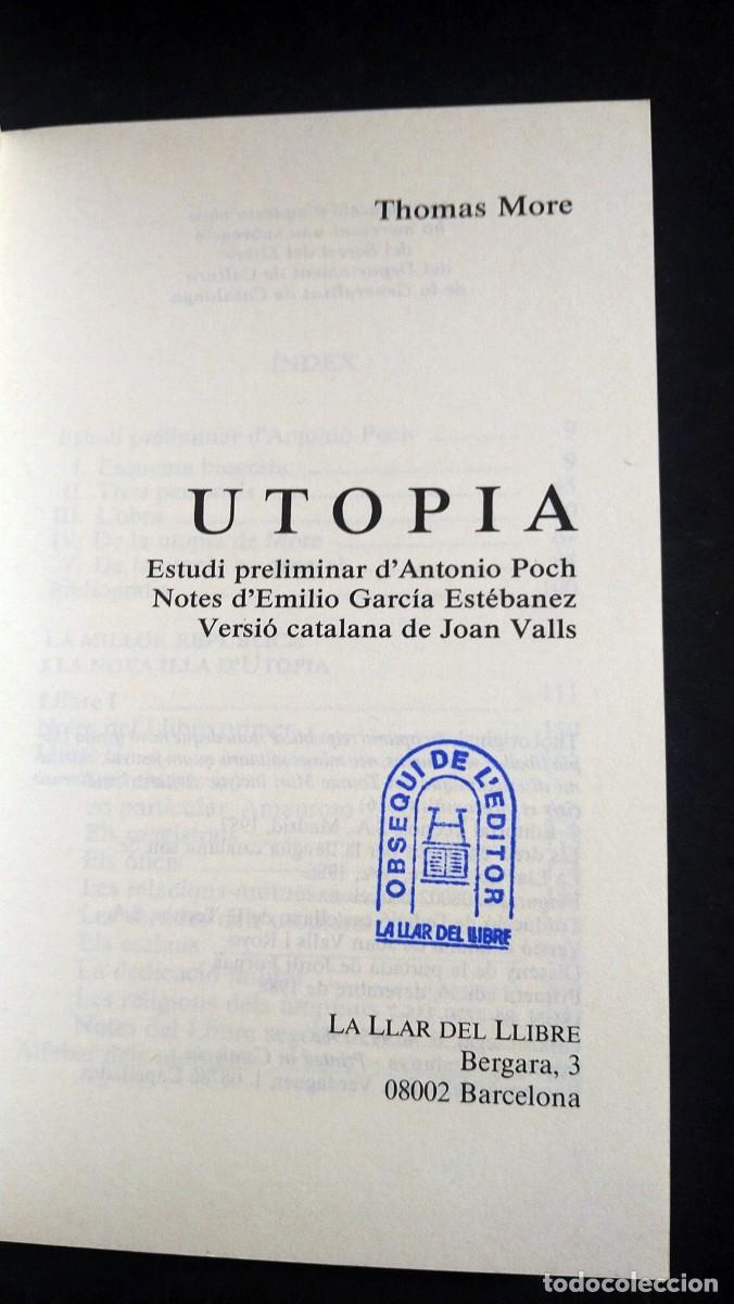 Libros de segunda mano: UTOPIA - THOMAS MORE (EN CATAL&Aacute;N) - Foto 4