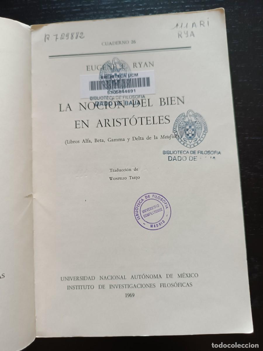 Libros de segunda mano: La noci&oacute;n del Bien en Arist&oacute;teles - Eugene E. Ryan - Foto 5