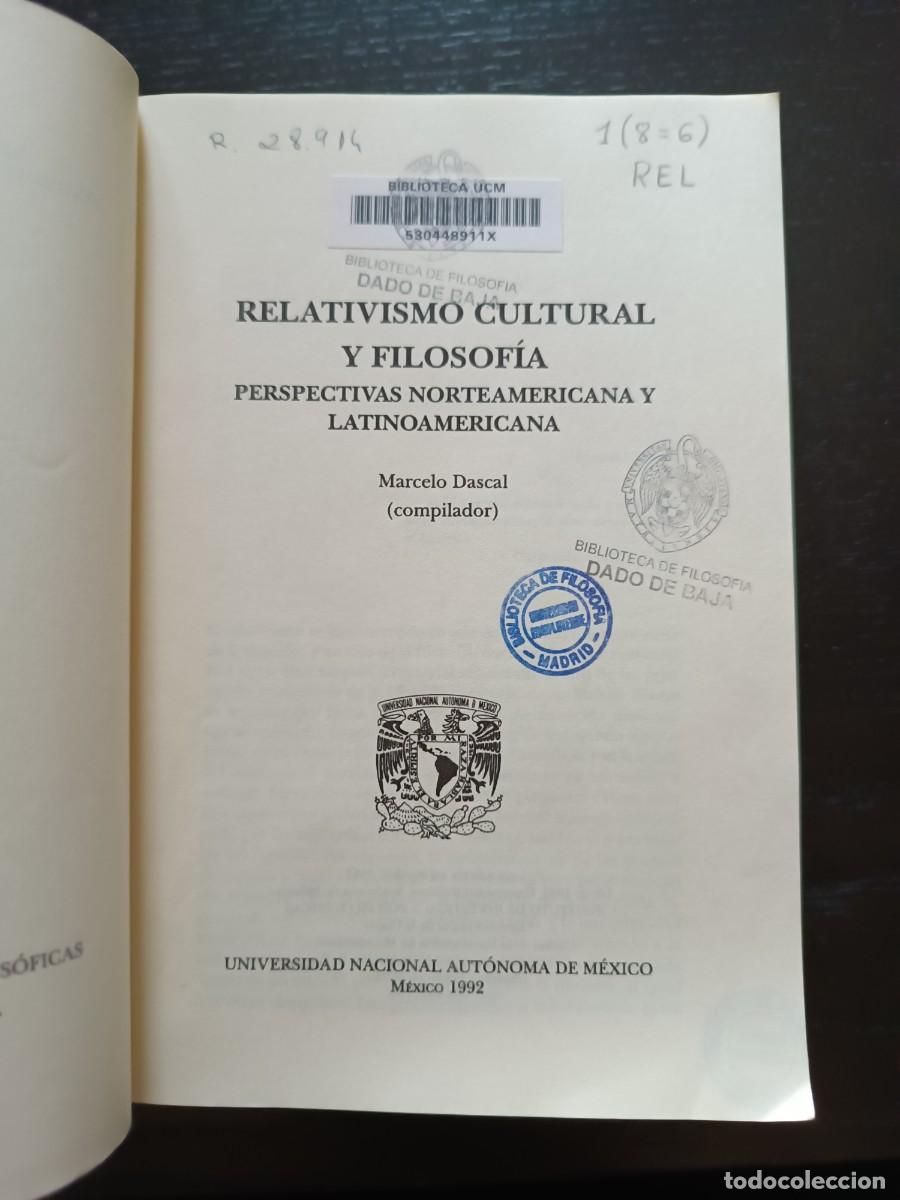 Libros de segunda mano: Relativismo cultural y filosof&iacute;a - Marcelo Dascal - Foto 6