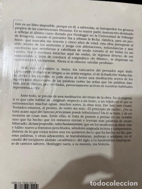 Libros de segunda mano: La proposici&oacute;n del fundamento - Martin Heidegger - Ediciones del Serbal, 2003 - Foto 2