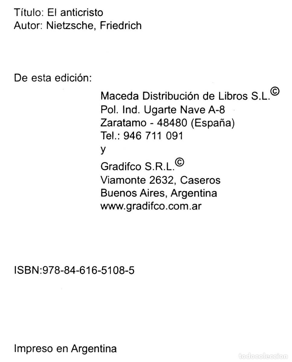 Libros de segunda mano: NIETZSCHE. FREDRICH. EL ANTICRISTO. - Foto 2