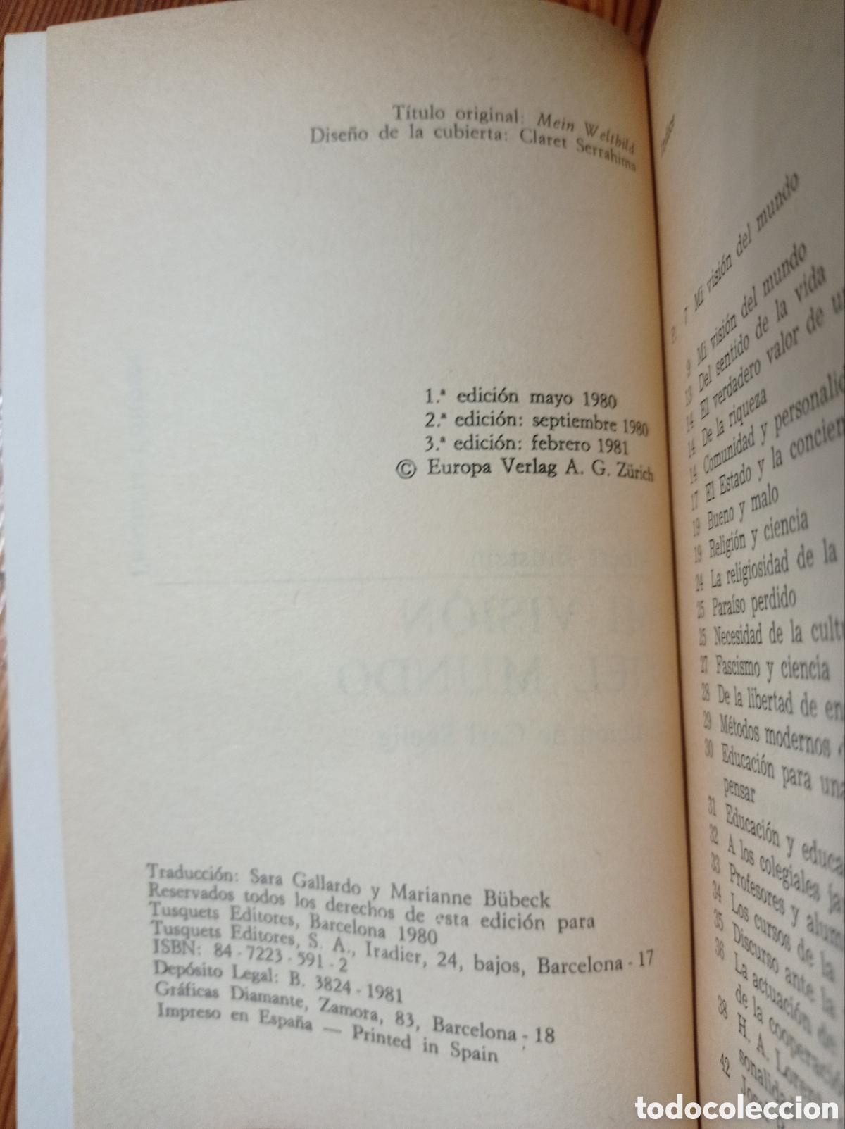 Libros de segunda mano: ALBERT EINSTEIN. MI VISI&Oacute;N DEL MUNDO. - Foto 3