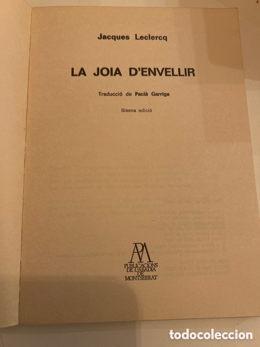 Libros de segunda mano: La joia d&rsquo;envellir per jacques Leclercq. Est - Foto 2