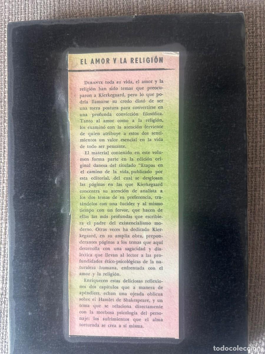 Libros de segunda mano: Amor y religi&oacute;n -Kierkegaard- - Foto 2