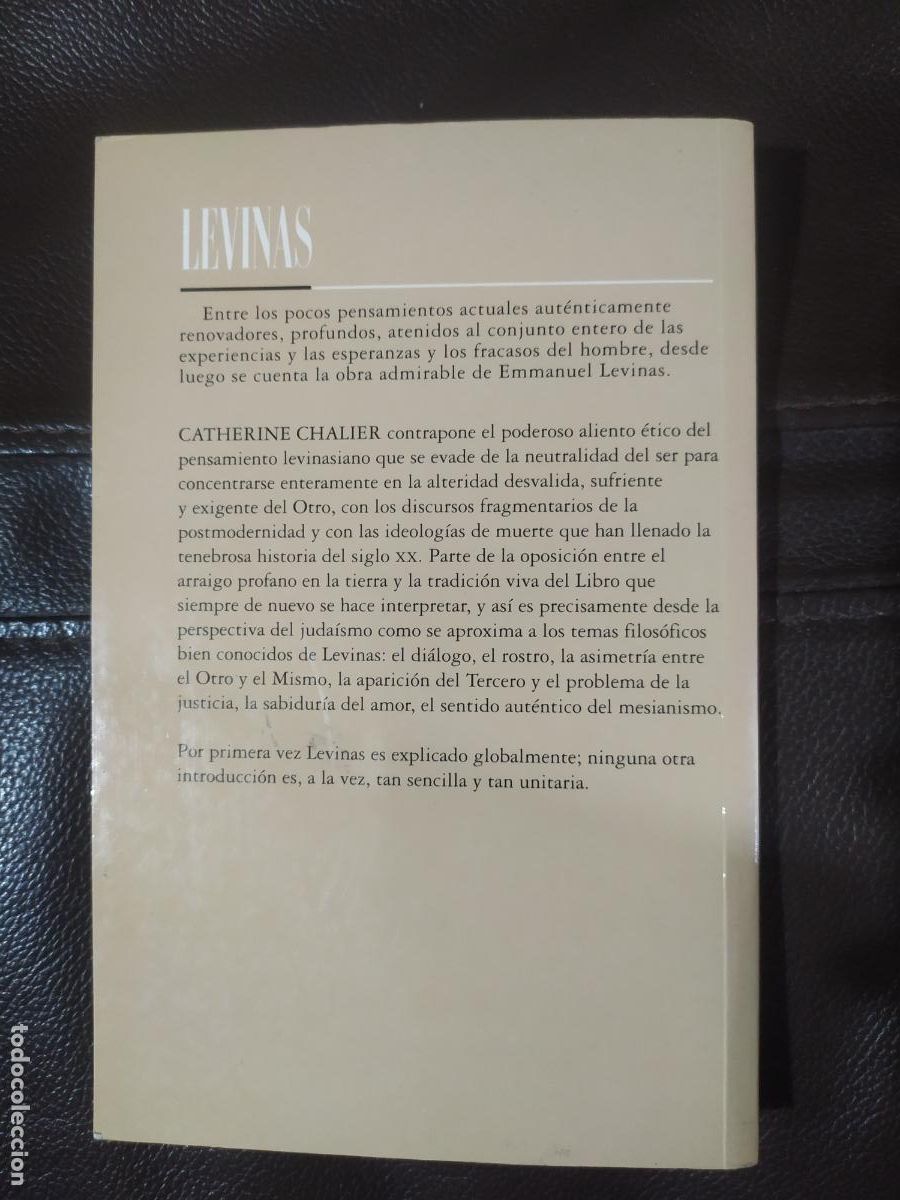 Libros de segunda mano: LEVINAS LA UTOPIA DE LO HUMANO CATHERINE CHALIER - Foto 2