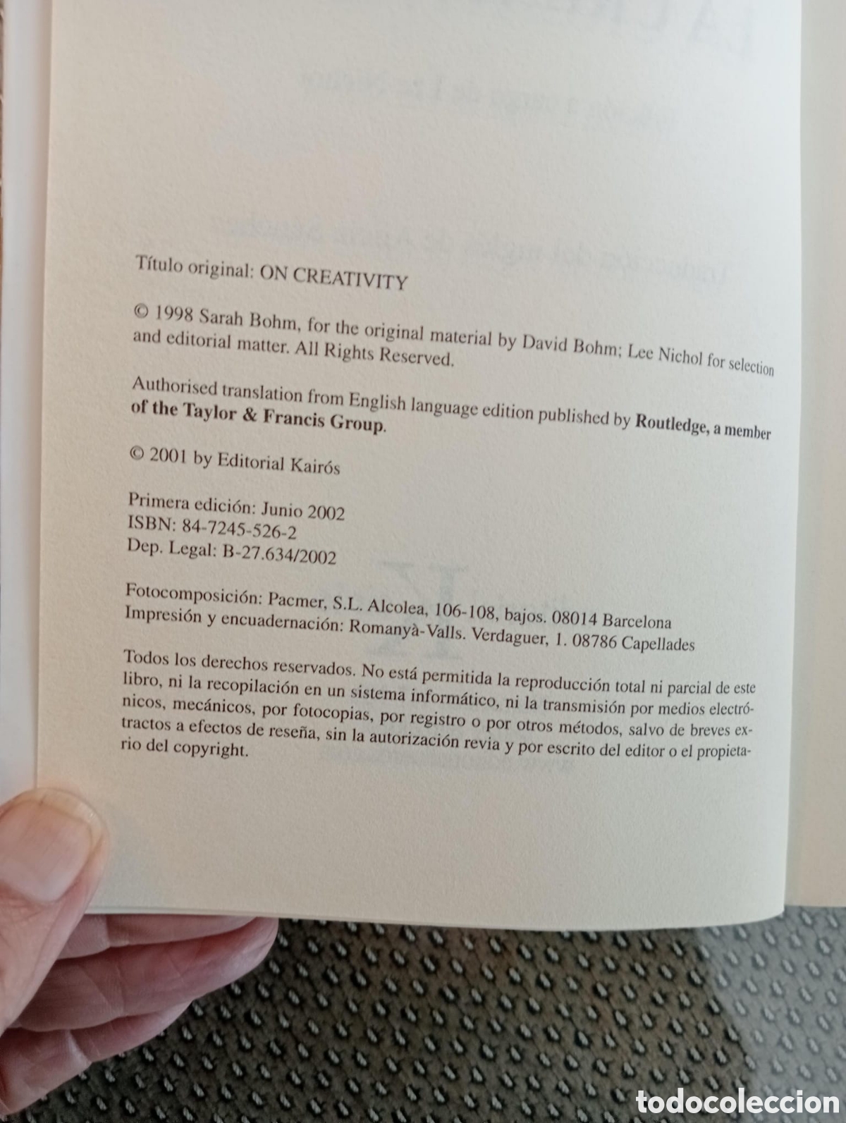 Libros de segunda mano: Sobre la creatividad / David Bohm - Foto 3