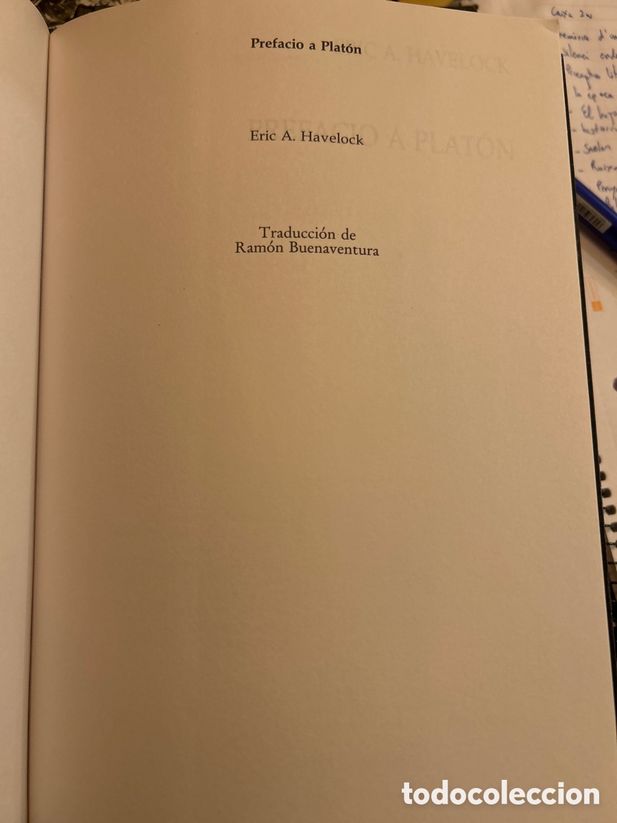 Libros de segunda mano: Prefacio a Plat&oacute;n por Eric A. Havelock. C2n - Foto 3
