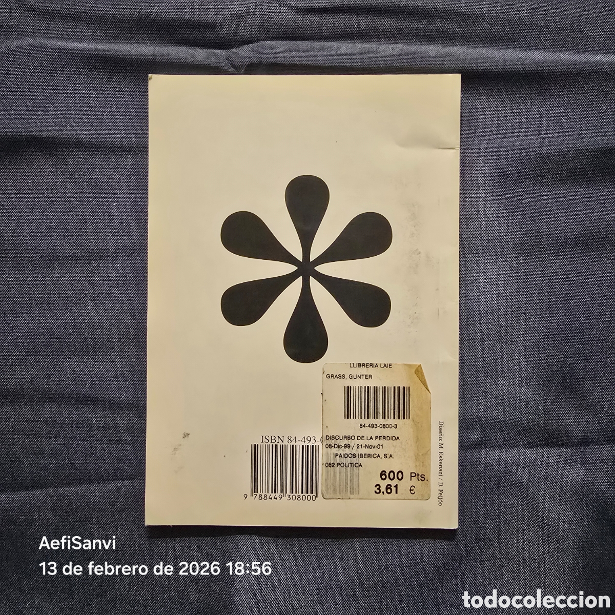 Libros de segunda mano: DISCURSO DE LA PERDIDA (G&Uuml;NTER GRASS) (PAID&Oacute;S) - Foto 2
