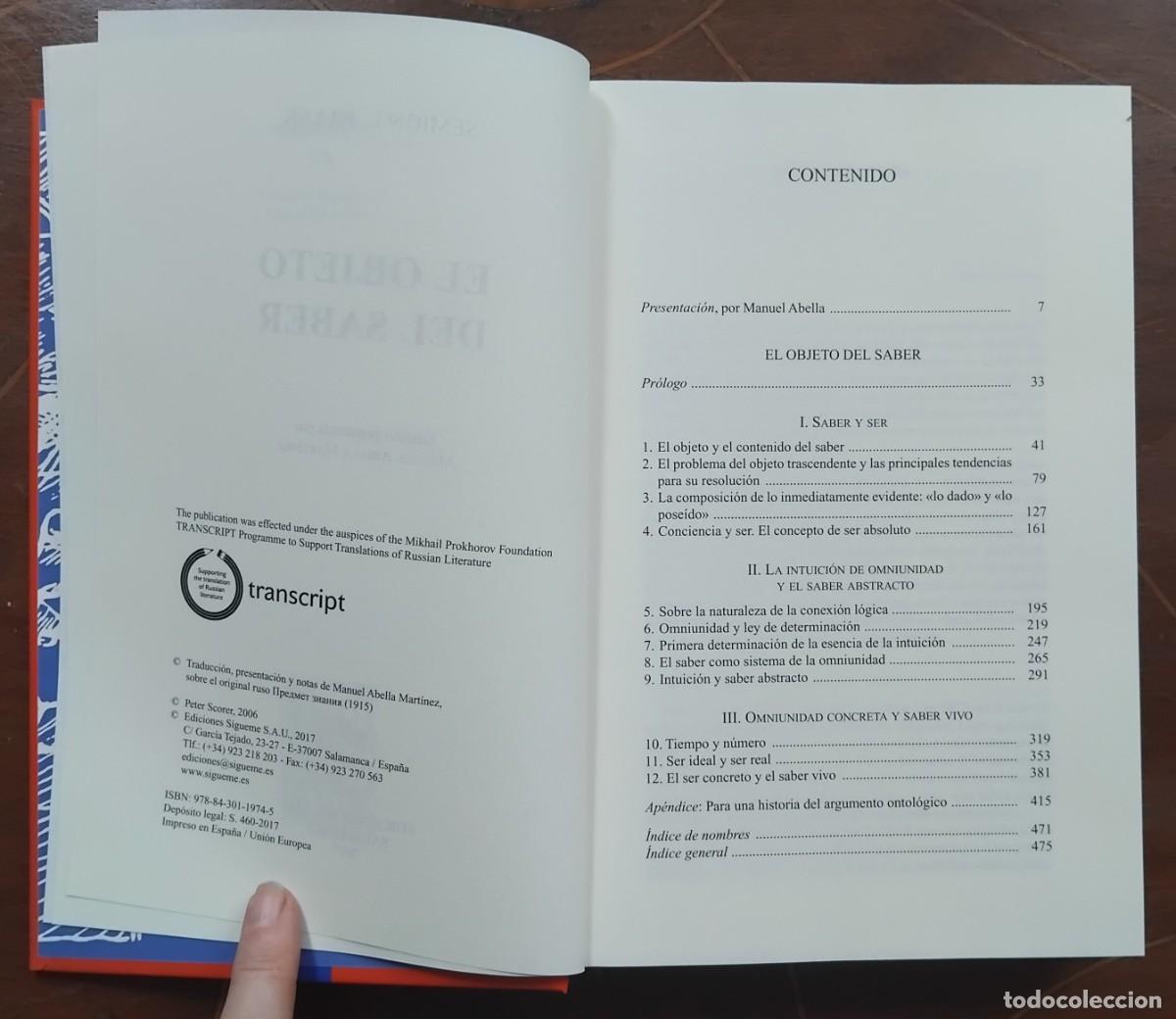 Libros de segunda mano: Semion Frank EL OBJETO DEL SABER - Foto 3