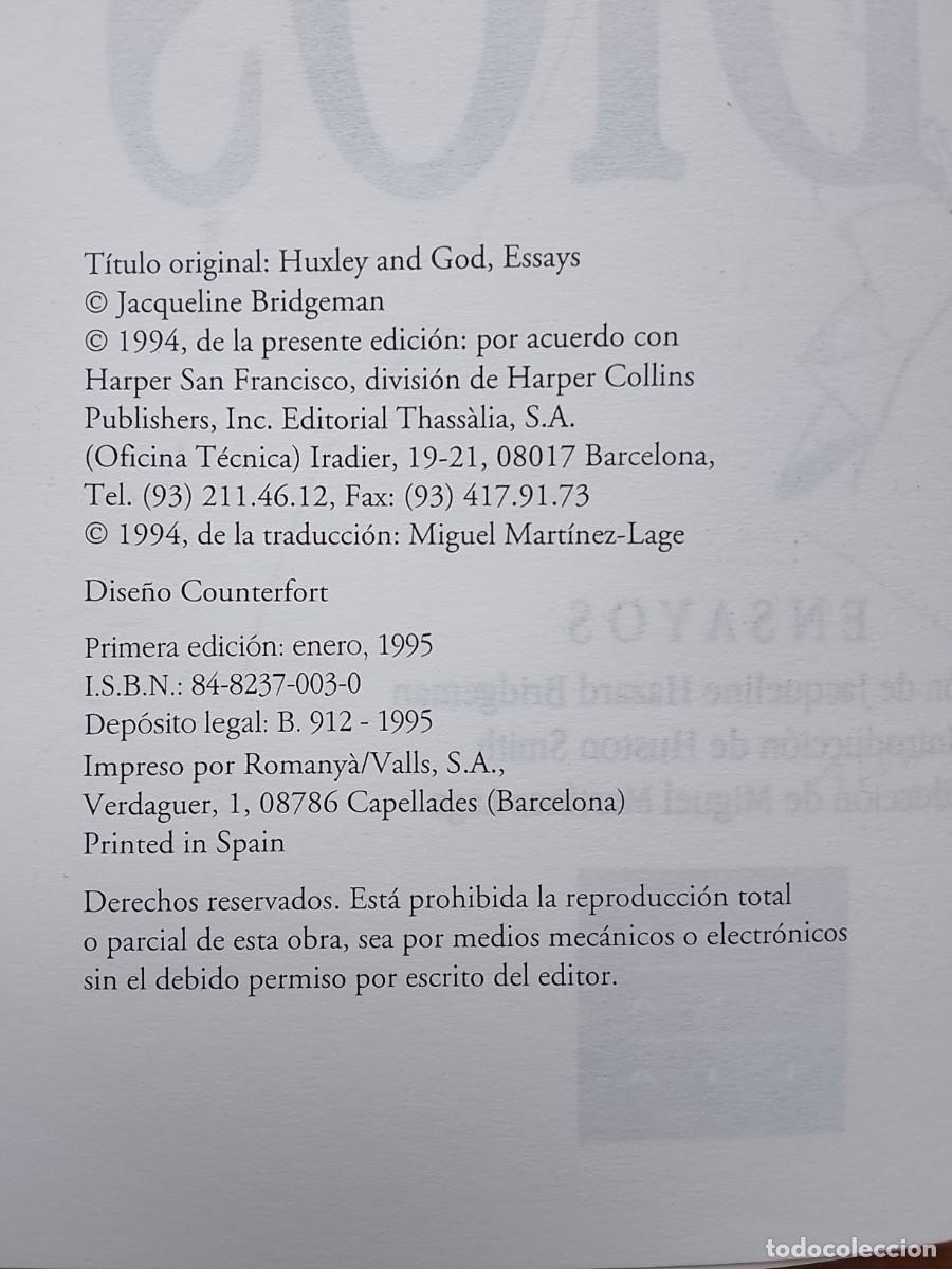 Libros de segunda mano: Huxley y Dios. Aldous Huxley - Foto 3