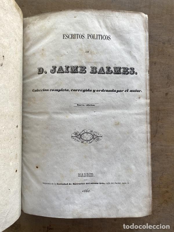 Libros de segunda mano: Escritos politicos - Balmes D. Jaime - Foto 1