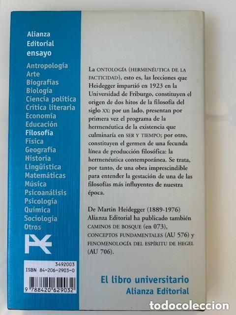 Libros de segunda mano: Ontolog&iacute;a -Martin Heidegger- - Foto 2