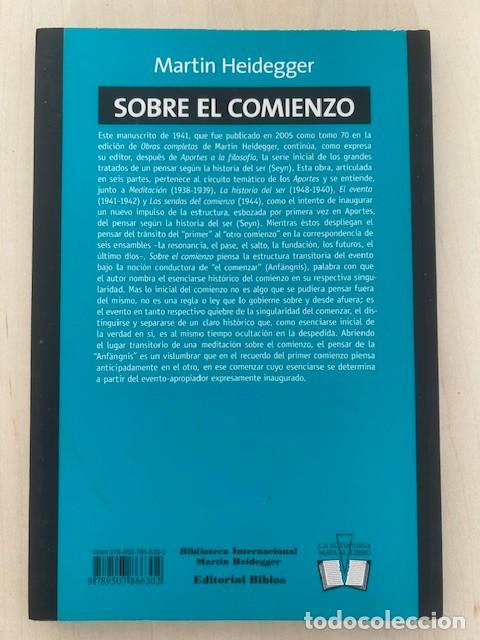 Libros de segunda mano: Sobre el comienzo -Martin Heidegger- - Foto 2