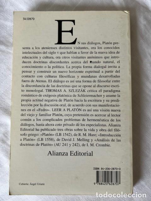 Libros de segunda mano: Leer a Plat&oacute;n -Thomas A.Szlez&aacute;k- - Foto 2