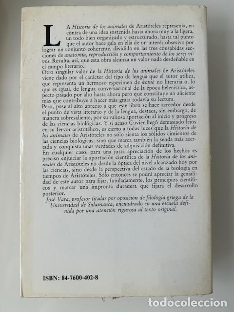 Libros de segunda mano: Historia de los animales -Arist&oacute;teles- - Foto 2