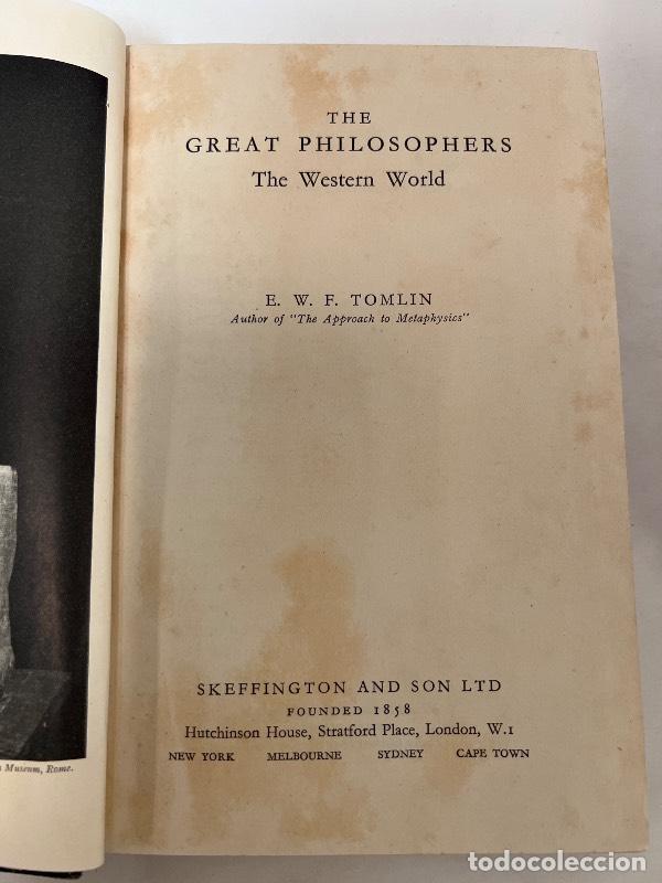 Second hand books: The Great Philosophers: The Western World - E. W. F. Tomlin