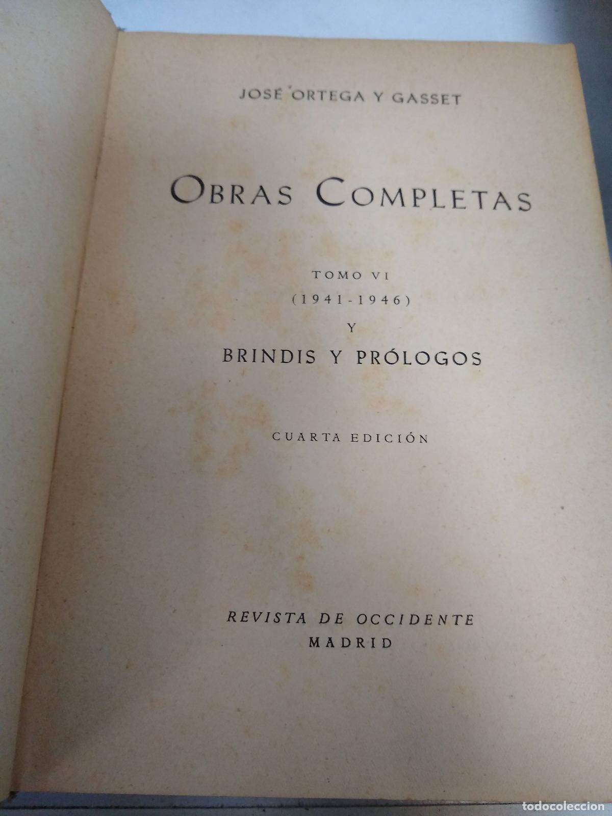Second hand books: obras completas tomo VI - Jose Ortega y Gasset