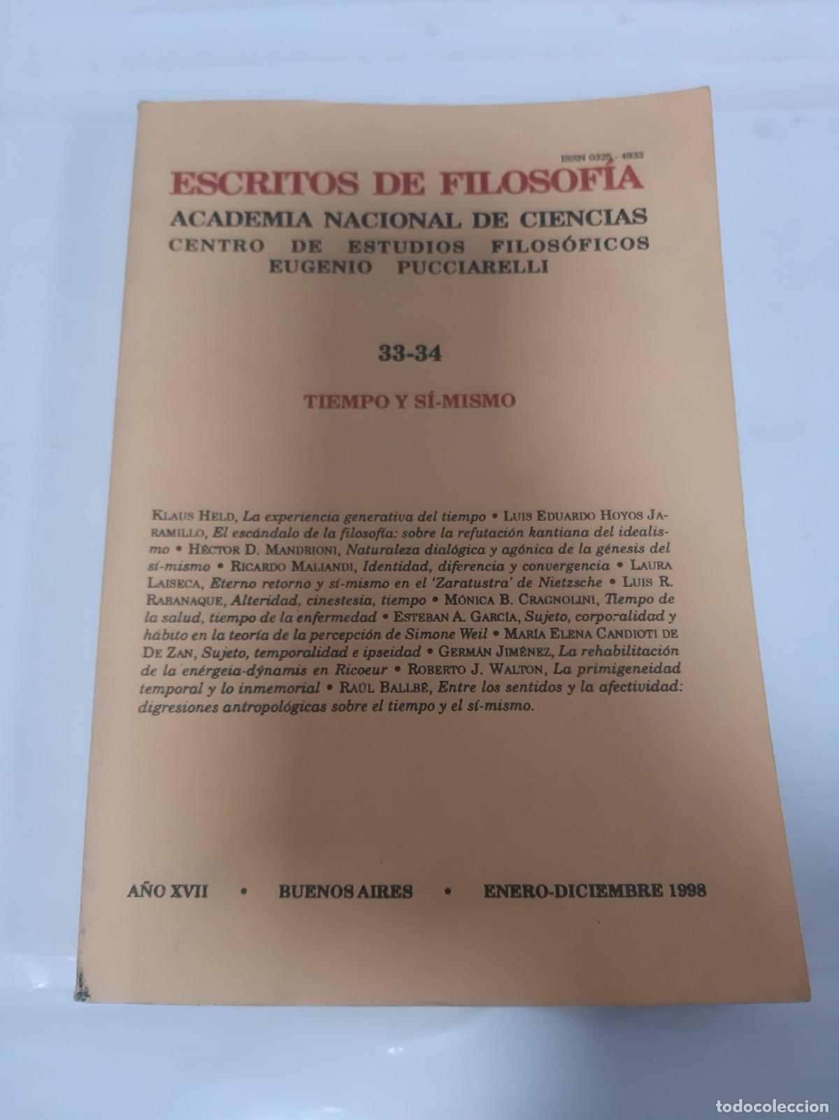 Second hand books: Escritos de filosofia. Academia nacional de ciencias, centro de estudios filosoficos Eugenio Pucciar