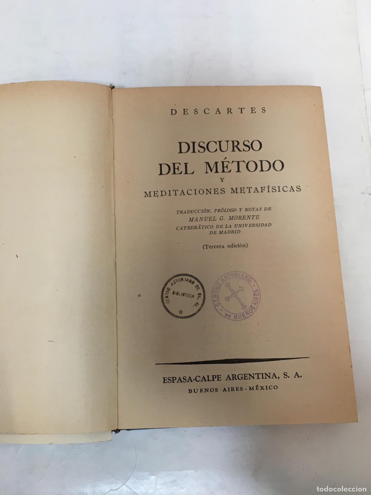 Libros de segunda mano: DISCURSO DEL M&Eacute;TODO Y MEDITACIONES METAF&Iacute;SICAS - DESCARTES