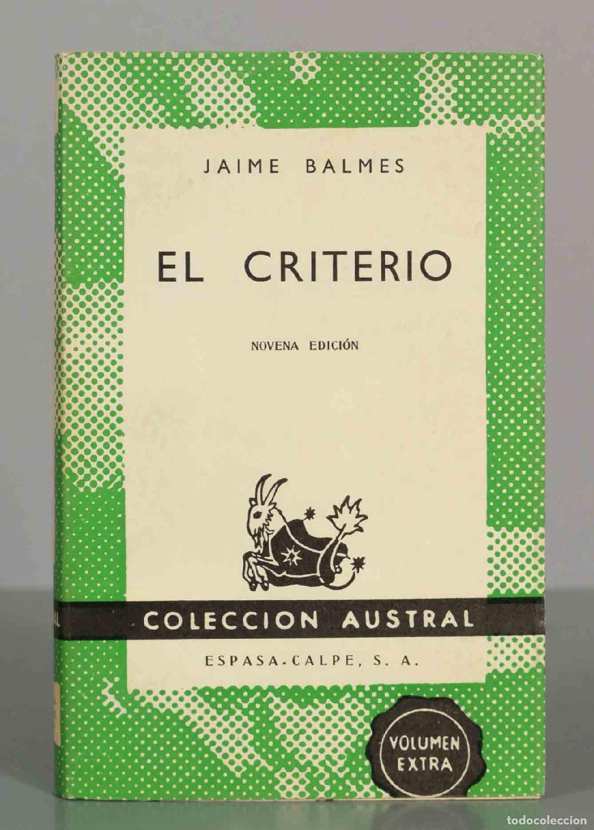 Libros de segunda mano: El Criterio - Jaime Balmes - Austral