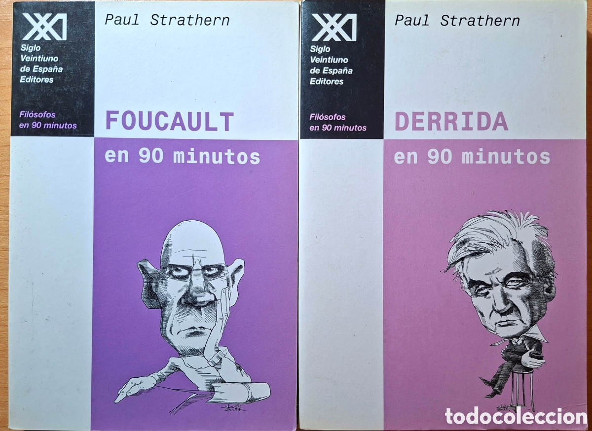 Libros de segunda mano: Paul Strathern, FOUCAULT + DERRIDA em 90 minutos. Siglo XXI, 2002