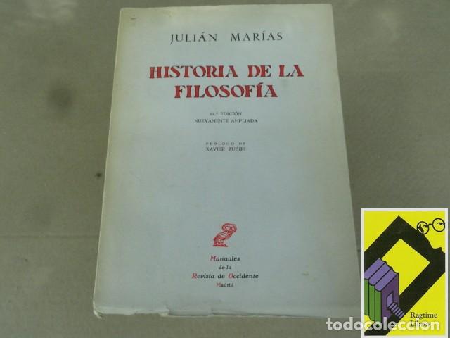 Libros de segunda mano: MARIAS, Juli&aacute;n: Historia de la Filosof&iacute;a (Pr&oacute;logo:Xavier Zubiri)