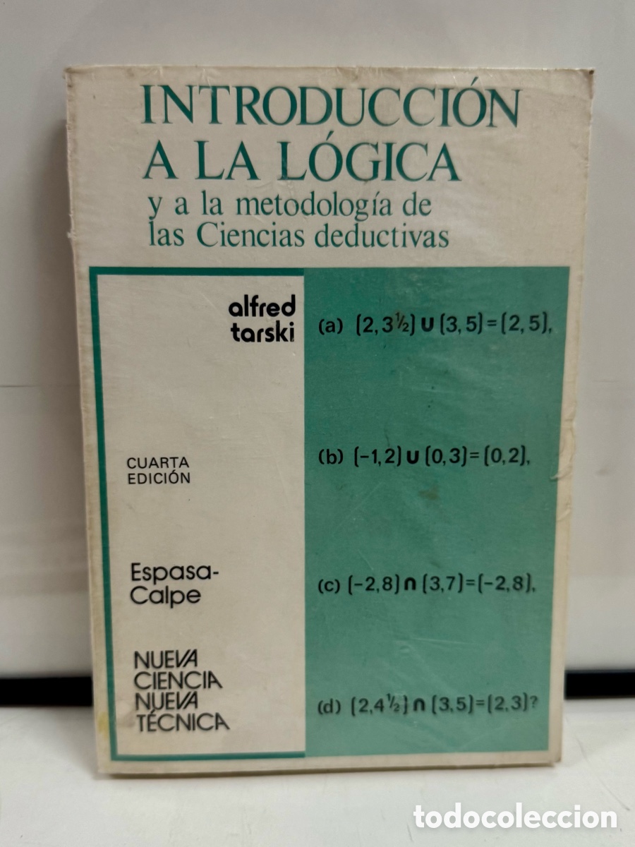Libros de segunda mano: Introducci&oacute;n a la L&oacute;gica &ndash; Tarski 4&ordf; ed. (Espasa-Calpe)