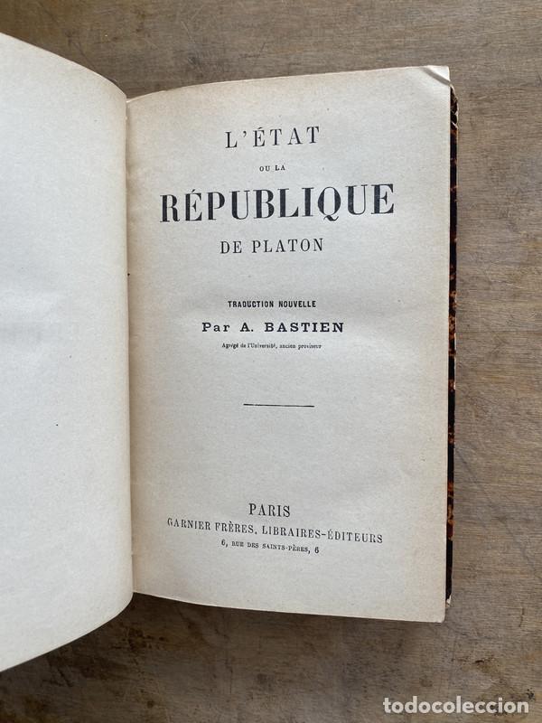 Libros de segunda mano: Letat ou la republique de Platon - Platon - Foto 1