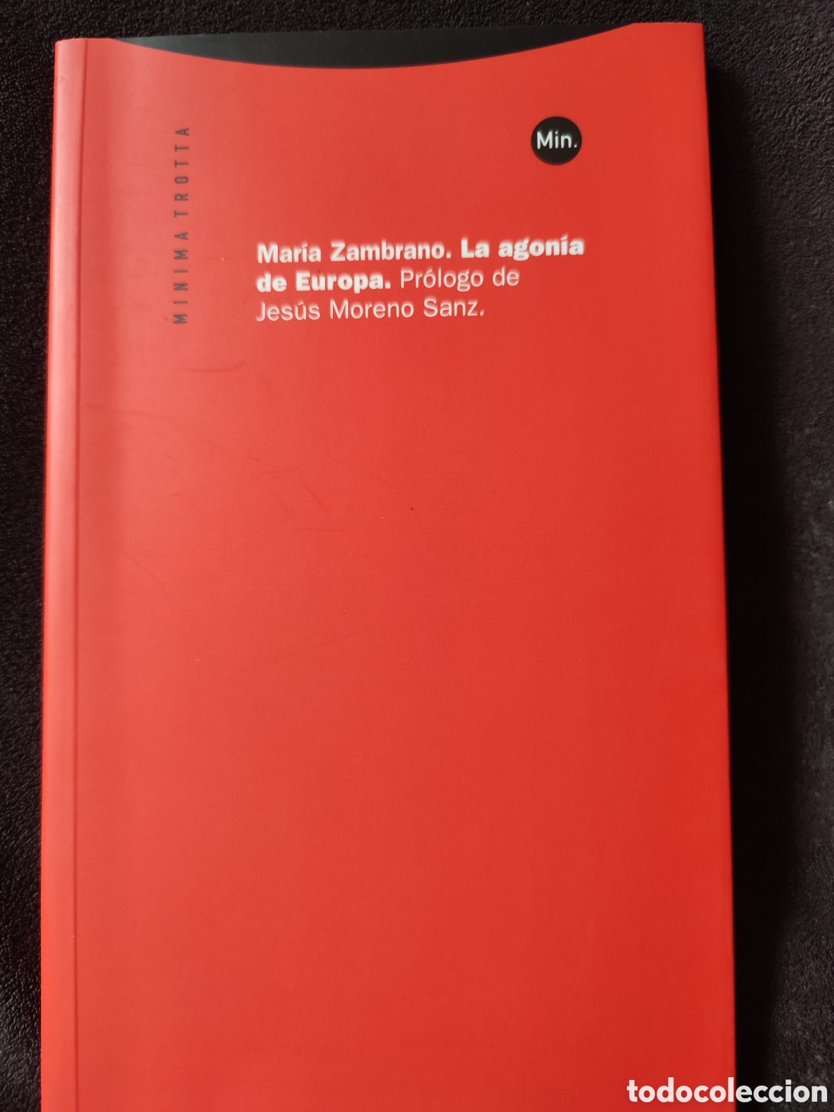 Libros de segunda mano: Mar&iacute;a Zambrano la agon&iacute;a de Europa pr&oacute;logo de Jes&uacute;s moreno Sanz