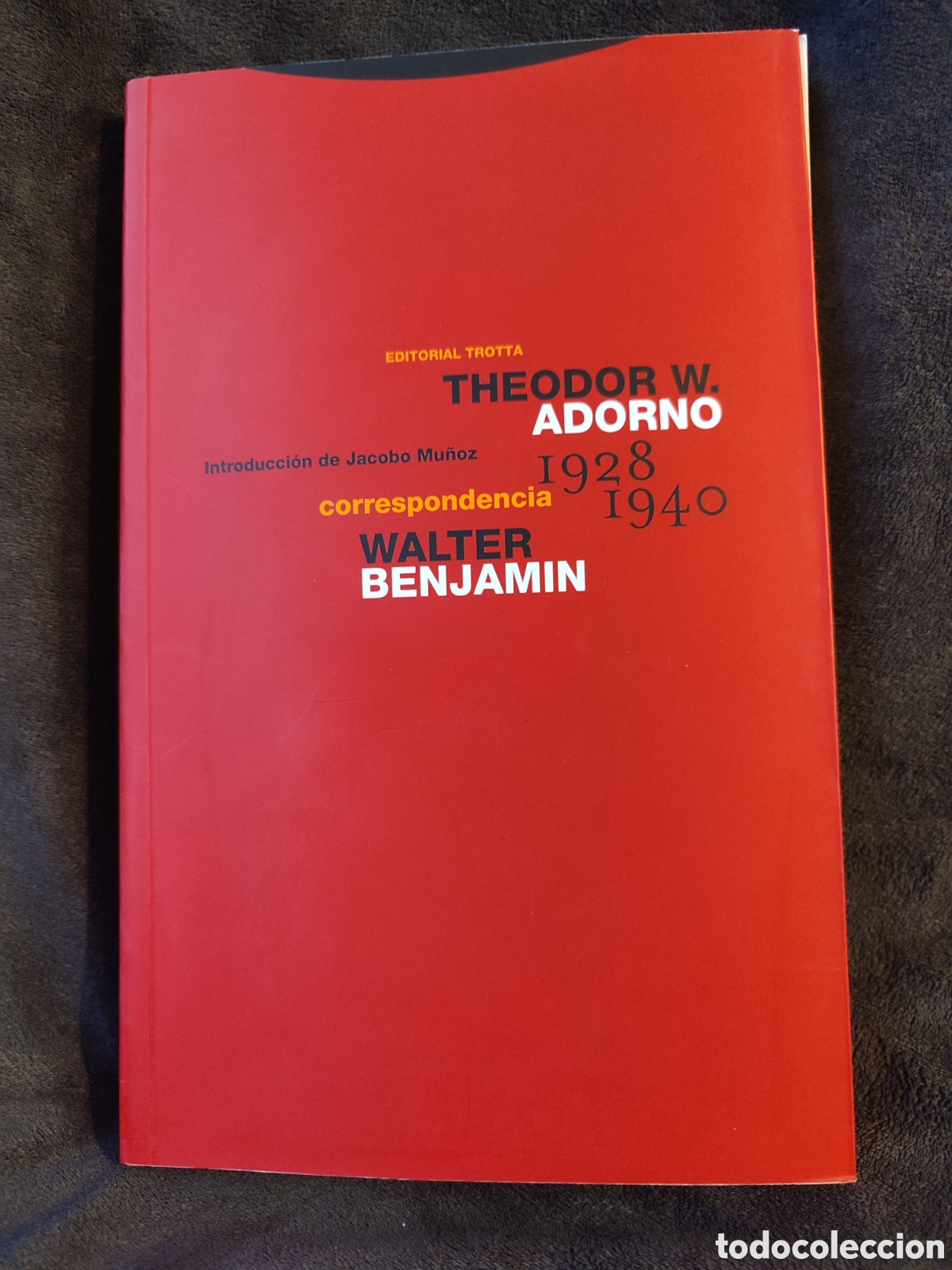 Libros de segunda mano: Theodor W.Adorno-Walter Benjamin correspondencia (1928-1940) introducci&oacute;n de Jacobo Mu&ntilde;oz